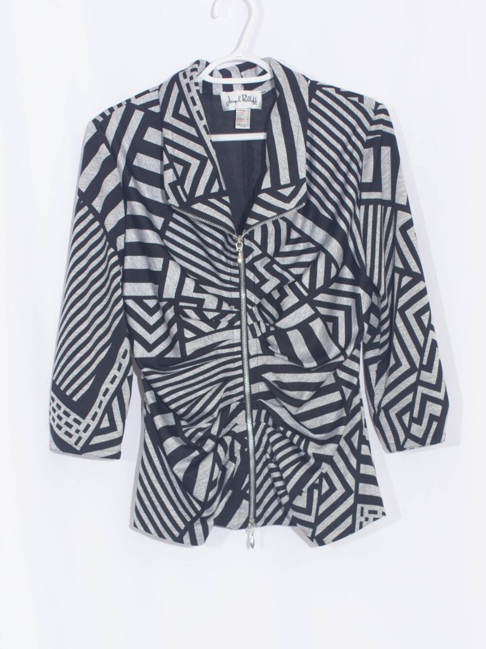 JOSEPH RIBKOFF Ruched Zip Up Jacket Size 12